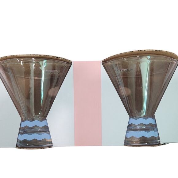 YOCL 2 Count Martini Glasses – Wiggle Base Design, 7.6 fl oz Each, Clear - Picture 1 of 4